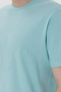 US Polo Assn. Men Regular Fit Crew Neck Aqua T-Shirt - Image 7