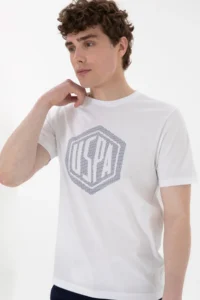 US Polo Assn. Men Regular Fit Crew Neck White T-Shirt - Image 3