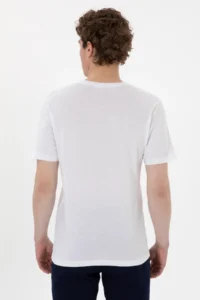 US Polo Assn. Men Regular Fit Crew Neck White T-Shirt - Image 5