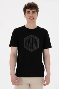US Polo Assn. Men Regular Fit Crew Neck Black T-Shirt