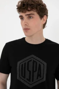 US Polo Assn. Men Regular Fit Crew Neck Black T-Shirt - Image 2