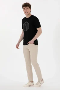 US Polo Assn. Men Regular Fit Crew Neck Black T-Shirt - Image 4