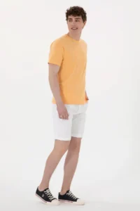 US Polo Shirt Assn. Men Regular Fit Crew Neck Orange T-Shirt - Image 4