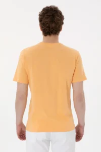 US Polo Shirt Assn. Men Regular Fit Crew Neck Orange T-Shirt - Image 5