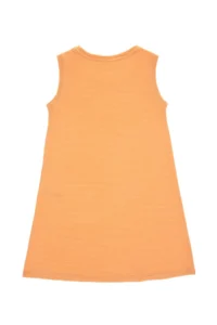 US Polo Shirt Assn. Girls' Orange Crew Neck Sleeveless A-Form Basic Knitting Dress - Image 2
