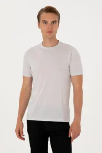 US Polo Assn. Men Regular Fit Light Gray Crew Neck T-Shirt