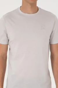 US Polo Assn. Men Regular Fit Light Gray Crew Neck T-Shirt - Image 6
