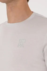 US Polo Assn. Men Regular Fit Light Gray Crew Neck T-Shirt - Image 7