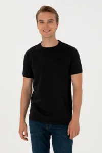 US Polo Assn. Men Regular Fit Black Crew Neck T-Shirt - Image 3