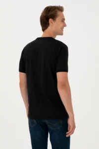 US Polo Assn. Men Regular Fit Black Crew Neck T-Shirt - Image 5