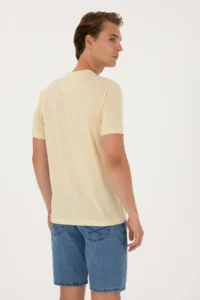 US Polo Assn. Men Regular Fit Light Khaki Crew Neck T-Shirt - Image 5