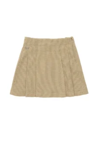 US Polo Assn. Girls' Camel Gingham pleated Weaving Skirt - Image 3