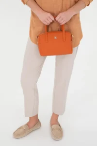 US Polo Assn. Women Orange Tote Bag - Image 2