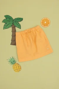 US Polo Shirt Assn. Girls' Orange Linen Blended Weaving Skirt - Image 3