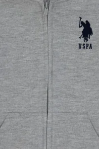 US Polo Assn. Boys' Gray Melanj Basic Sweatshirt - Image 3