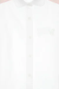 US Polo Assn. Girls' White Ruffle Detailed Cotton Short Sleeve Shirt - Image 4