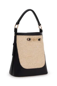 Pierre Cardin Black Straw Bag - Image 4