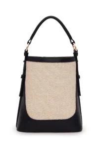 Pierre Cardin Black Straw Bag - Image 5