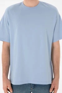 US Polo Assn. Men Oversized Fit Crew Neck Light Blue T-Shirt - Image 7