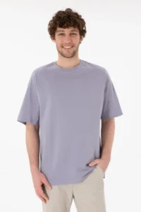 US Polo Assn. Men Oversized Fit Crew Neck Gray T-Shirt