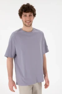 US Polo Assn. Men Oversized Fit Crew Neck Gray T-Shirt - Image 2