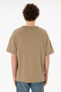 US Polo Assn. Men Oversized Fit Crew Neck Khaki T-Shirt - Image 6