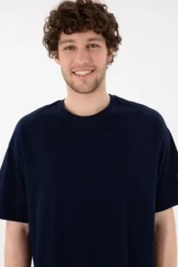 US Polo Assn. Men Oversized Fit Crew Neck Navy Blue T-Shirt - Image 3