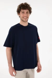 US Polo Assn. Men Oversized Fit Crew Neck Navy Blue T-Shirt - Image 4