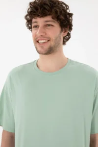 US Polo Assn. Men Oversized Fit Crew Neck Aqua Green T-Shirt - Image 3