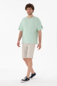 US Polo Assn. Men Oversized Fit Crew Neck Aqua Green T-Shirt - Image 5