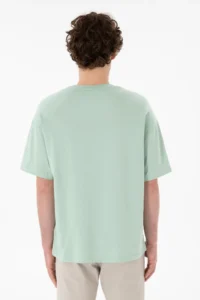 US Polo Assn. Men Oversized Fit Crew Neck Aqua Green T-Shirt - Image 6