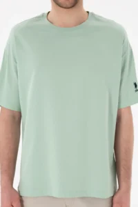 US Polo Assn. Men Oversized Fit Crew Neck Aqua Green T-Shirt - Image 7