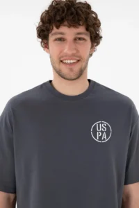 US Polo Assn. Men Oversized Fit Crew Neck Anthracite T-Shirt - Image 3