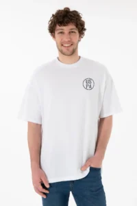 US Polo Assn. Men Oversized Fit Crew Neck White T-Shirt