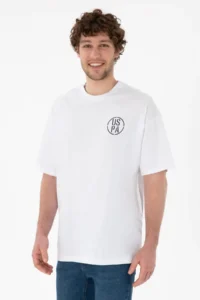 US Polo Assn. Men Oversized Fit Crew Neck White T-Shirt - Image 2
