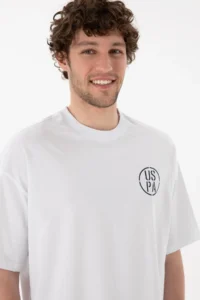 US Polo Assn. Men Oversized Fit Crew Neck White T-Shirt - Image 3