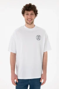 US Polo Assn. Men Oversized Fit Crew Neck White T-Shirt - Image 4