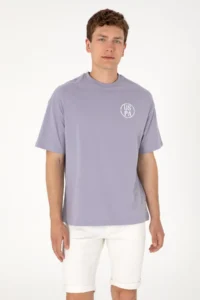 US Polo Assn. Men Oversized Fit Crew Neck Gray T-Shirt - Image 3