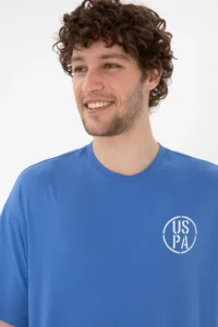 US Polo Assn. Men Oversized Fit Crew Neck Indigo T-Shirt - Image 3