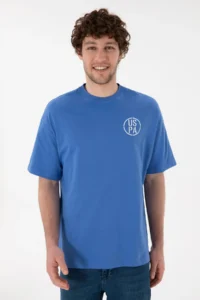 US Polo Assn. Men Oversized Fit Crew Neck Indigo T-Shirt - Image 4