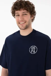 US Polo Assn. Men Oversized Fit Crew Neck Navy Blue T-Shirt - Image 3