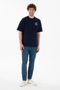 US Polo Assn. Men Oversized Fit Crew Neck Navy Blue T-Shirt - Image 5