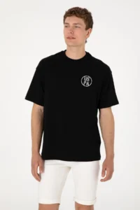US Polo Assn. Men Oversized Fit Crew Neck Black T-Shirt - Image 3