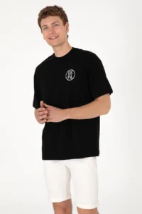 US Polo Assn. Men Oversized Fit Crew Neck Black T-Shirt - Image 5