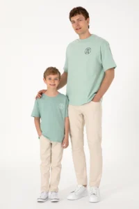US Polo Assn. Men Oversized Fit Crew Neck Aqua Green T-Shirt