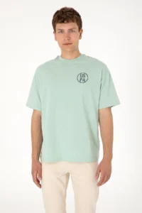 US Polo Assn. Men Oversized Fit Crew Neck Aqua Green T-Shirt - Image 3