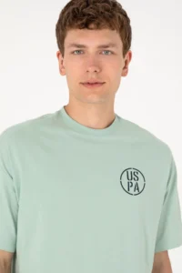 US Polo Assn. Men Oversized Fit Crew Neck Aqua Green T-Shirt - Image 4