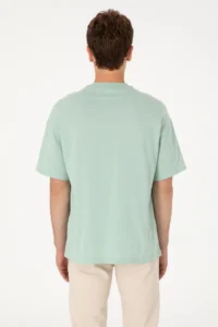 US Polo Assn. Men Oversized Fit Crew Neck Aqua Green T-Shirt - Image 7