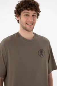 US Polo Assn. Men Oversized Fit Crew Neck Mink T-Shirt - Image 3