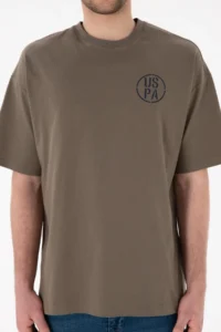 US Polo Assn. Men Oversized Fit Crew Neck Mink T-Shirt - Image 7